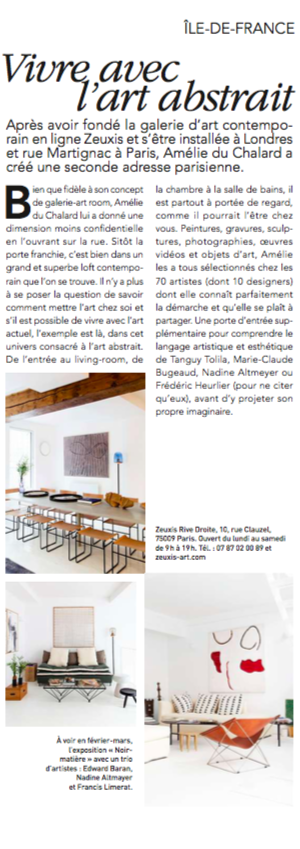 Zeuxis dans le magazine Art & Décoration